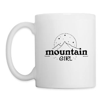 Minimalistisches Design Ich liebe Berge Frau Text - Tasse - Weiß - Links