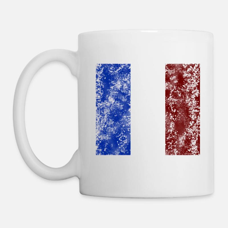 France drapeau vintage Tricolore Fan - Mug blanc - blanc