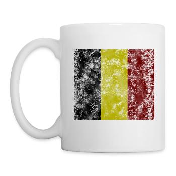 Belgien Vintage Flagge Fahne - Tasse - Weiß - Links