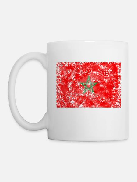 Drapeau vintage du Maroc - Mug blanc - blanc