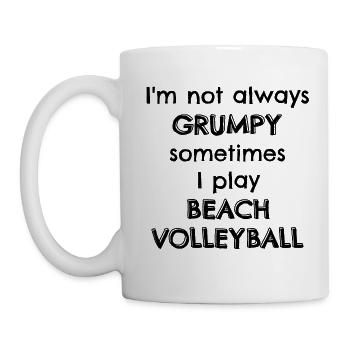Sometimes I play beach volleyball - Mug - white - Left
