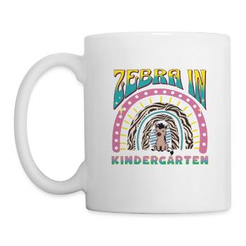 zebra in kindergarten rainbow zebra stripes design - Mug - white - Left