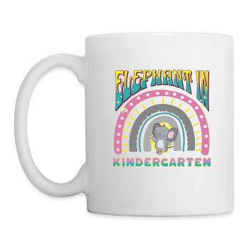 elefant im kindergarten regenbogen streifen design - Tasse - Weiß - Links