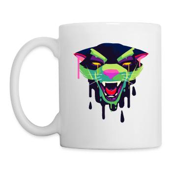 Ein Schönes und Gruseliges Panther Design - Tasse - Weiß - Links