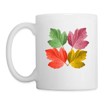 feuilles colorées en automne à partir d’un feuillage de feuille d’arbre - Mug blanc - blanc - Gauche