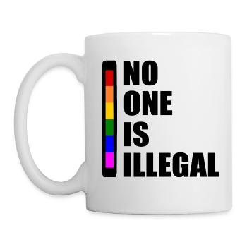 No one is illegal - Mug blanc - blanc - Gauche