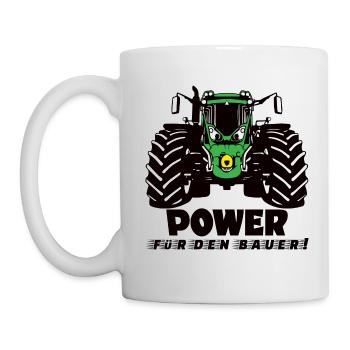 Power für den Bauer! Traktor Landwirtschaft Agrar - Tasse - Weiß - Links