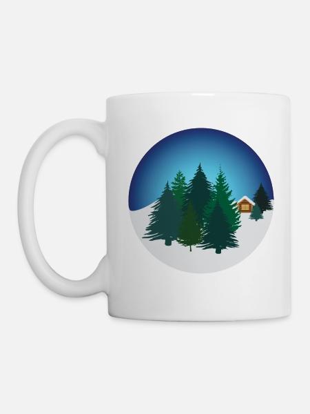 Sapins de Noël dans la nature - Mug blanc - blanc