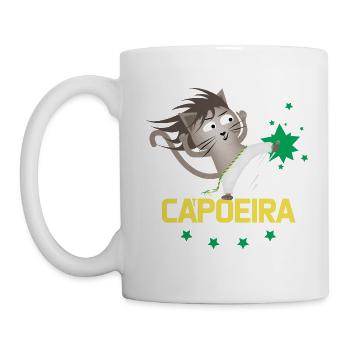 Lustige Katze - Capoeira Brasilien - Lustige Katzen - Tasse - Weiß - Links
