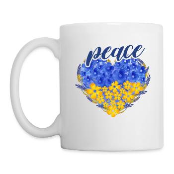 Ukraine Heart with Peace Love - Mug - white - Left