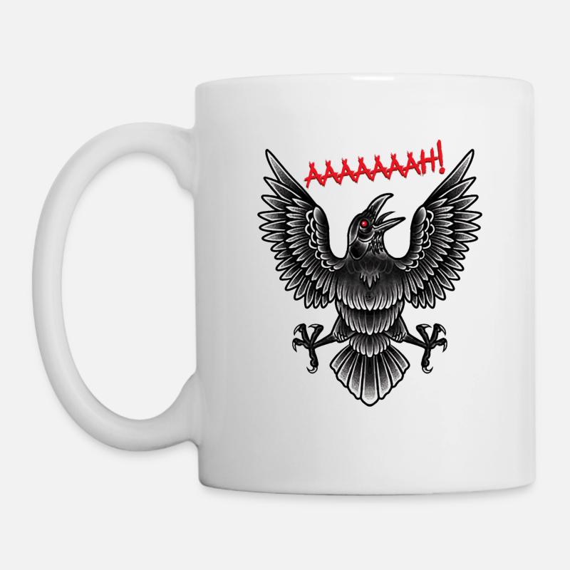 Black Raven Flying - Mug - white