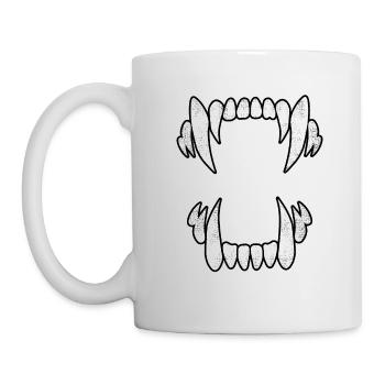 Unheimliche Wolfszähne - Tasse - Weiß - Links