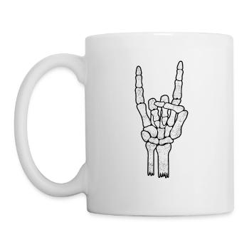Skeleton Hand Rock Metal Sign - Mug blanc - blanc - Gauche