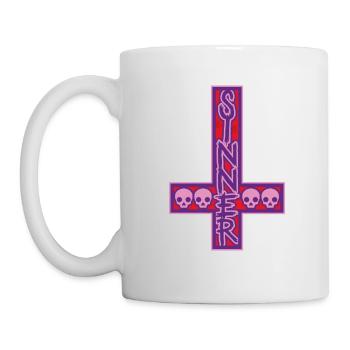 Sinner On Inverted Cross Pink & Purple - Mug - white - Left