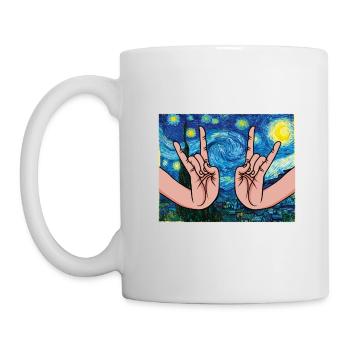 Japanese Rock Hands In The Starry Night - Mug - white - Left