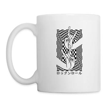 Japanese Hands With Rock N Roll Mudra On Chess - Mug - white - Left
