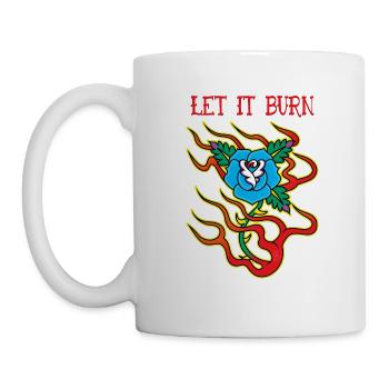 Blue Rose On Fire Let It Burn - Mug - white - Left
