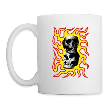 Skulls On Fire From Hell - Mug - white - Left