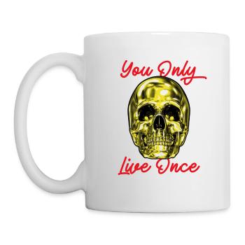 Skull You Only Live Once YOLO Gold - Mug - white - Left