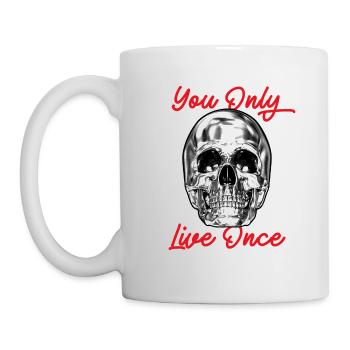 Skull You Only Live Once YOLO Chrome - Mug - white - Left