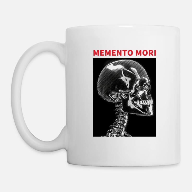 Crâne Memento Mori Noir - Mug blanc - blanc