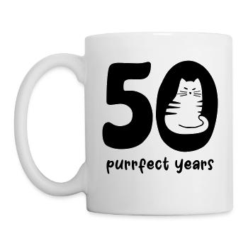 50 purrfect years - Joyeux anniversaire - Mug blanc - blanc - Gauche