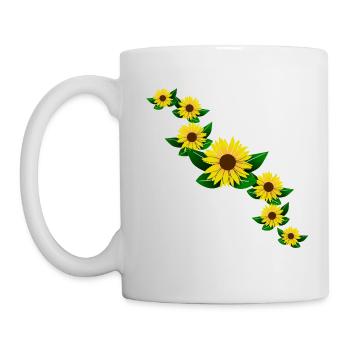 Tournesol jaune tournesol motif fleur floral - Mug blanc - blanc - Gauche