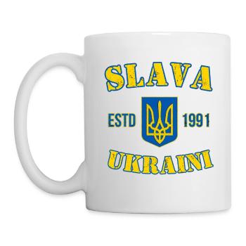 SLAVA UKRAINI - Mug blanc - blanc - Gauche