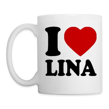I love lina - Tasse - Weiß - Links