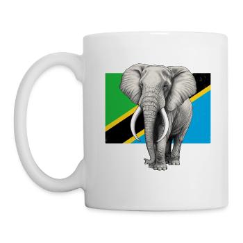 Drapeau éléphant de Tanzanie - Mug blanc - blanc - Gauche