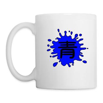 Farbe Blau in Japanisch - Tasse - Weiß - Links