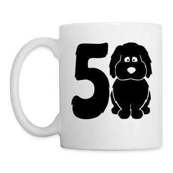 50 years (and) happy with a dog - Mug - white - Left