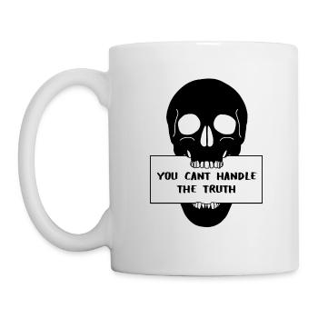 Totenkopf Schädel mit Schild - Tasse - Weiß - Links