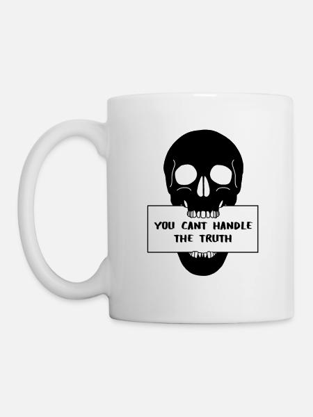 Totenkopf Schädel mit Schild - Tasse - Weiß