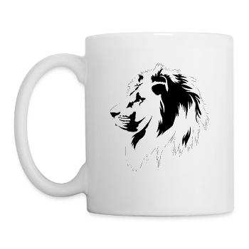 Lion Portrait (black) - Mug - white - Left