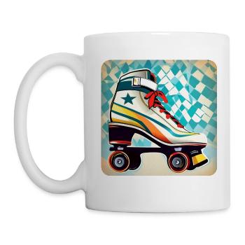 Roller Skates Disco coloré Style rétro - Mug blanc - blanc - Gauche
