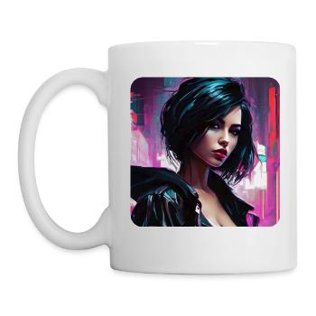Fille Cool Goth Cyberpunk - Mug blanc - blanc - Gauche