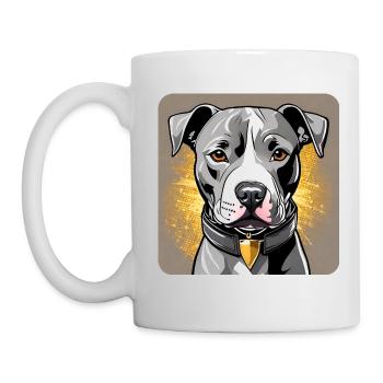 Cute Cute Pitbull Terrier Dog - Mug - white - Left