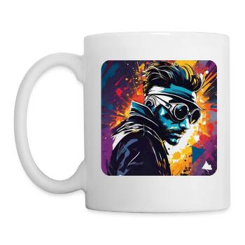 Cool steampunk man with glasses - Mug - white - Left