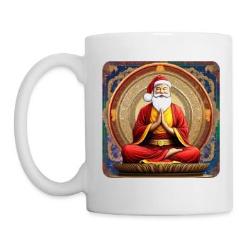Spiritual Santa Claus in Buddha position - Mug - white - Left