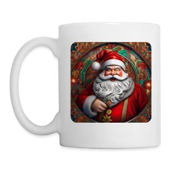 Père Noël drôle et drôle - Mug blanc - blanc - Gauche