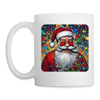 Cool funny Santa Claus with glasses - Mug - white - Left