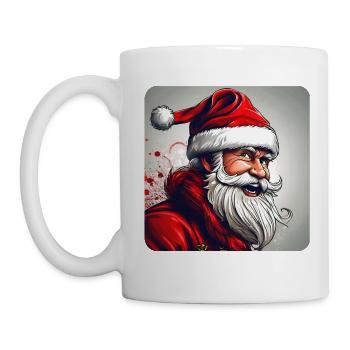 Père Noël fou - Mug blanc - blanc - Gauche