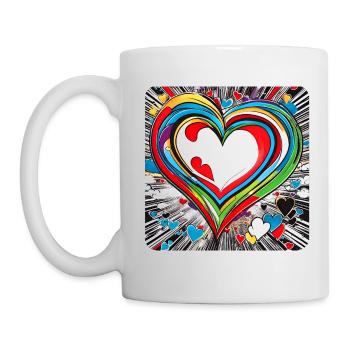 Cœur aux couleurs vives - Mug blanc - blanc - Gauche