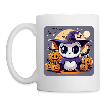 Mignon monstre d’Halloween avec des citrouilles - Mug blanc - blanc - Gauche
