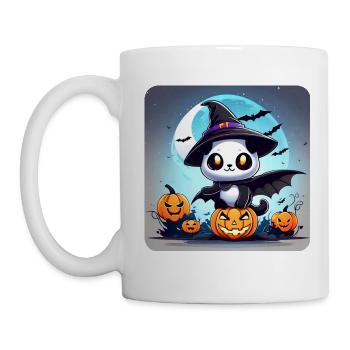 Cute creepy monster with jack lanterns - Mug - white - Left