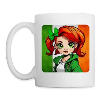 Cute Irish redhead girl - Mug - white - Left