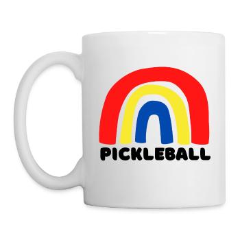 Arc-en-ciel de pickleball - Mug blanc - blanc - Gauche