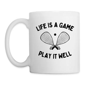 Raquetball: La vie est un jeu. Jouez bien. - Mug blanc - blanc - Gauche