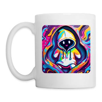 Cool Graffiti Ghost with Hoodie - Mug - white - Left